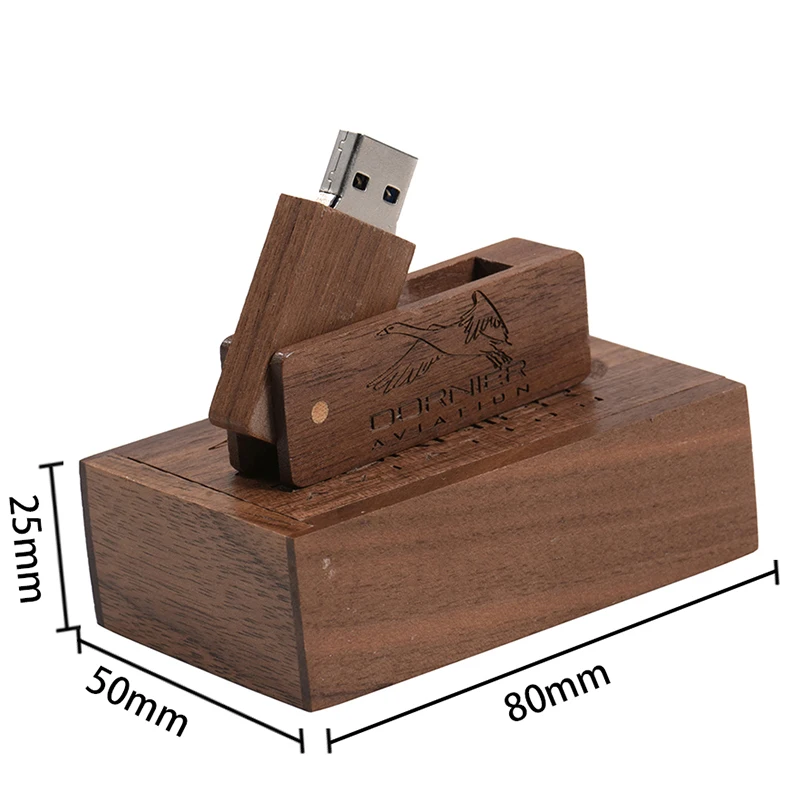 Высокоскоростная деревянная подарочная коробка USB 3.0 флэш-накопитель с бесплатным индивидуальным логотипом, карта памяти реальной емкости, 64 ГБ/32 ГБ/16 ГБ/8 ГБ U-диска