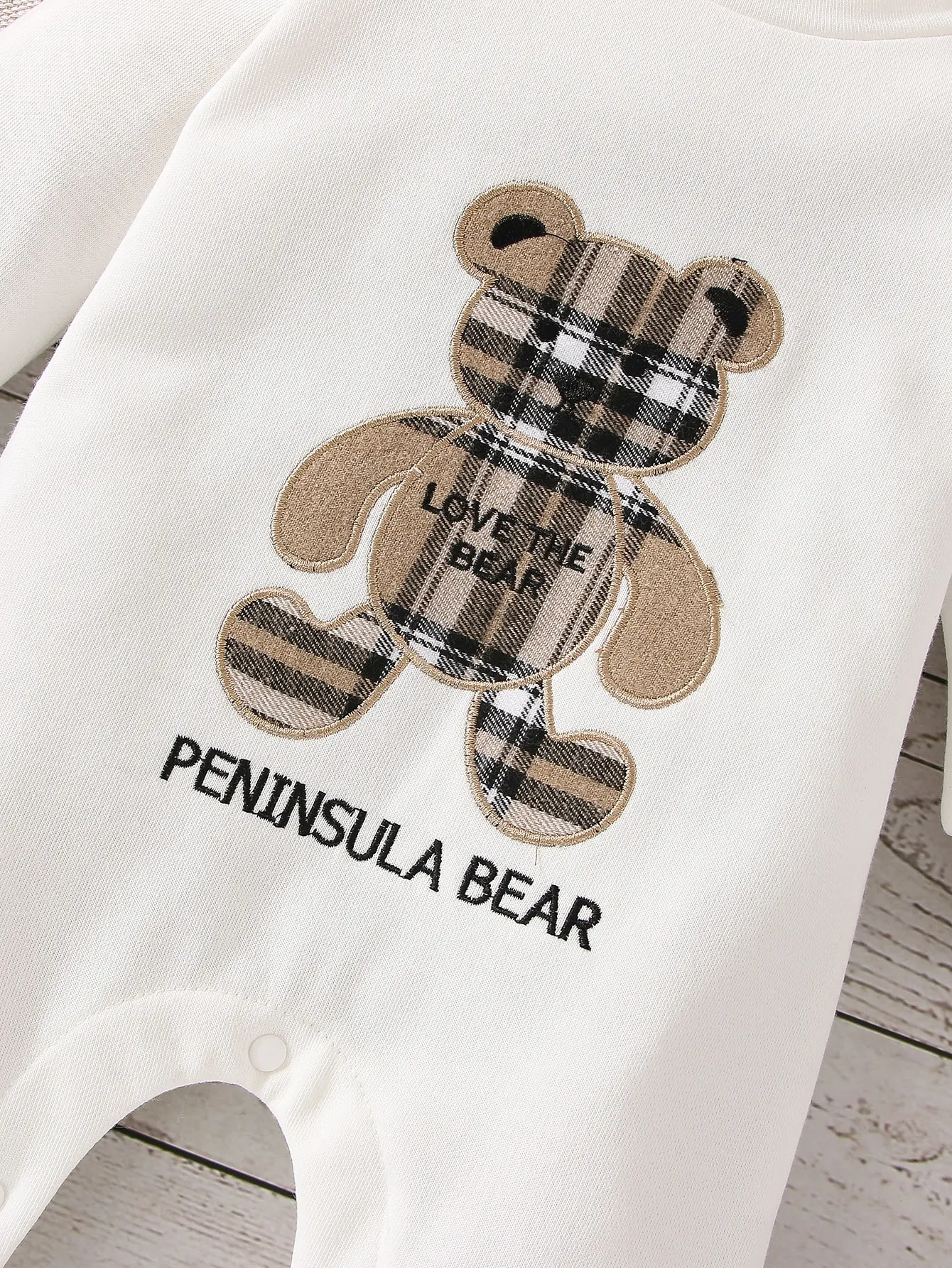 Autumn Newborn Baby Girls Comfortable Cute Casual Simple Boy Crewneck Long Sleeve Trousers Crawl Suit Bear Pattern Appliqu