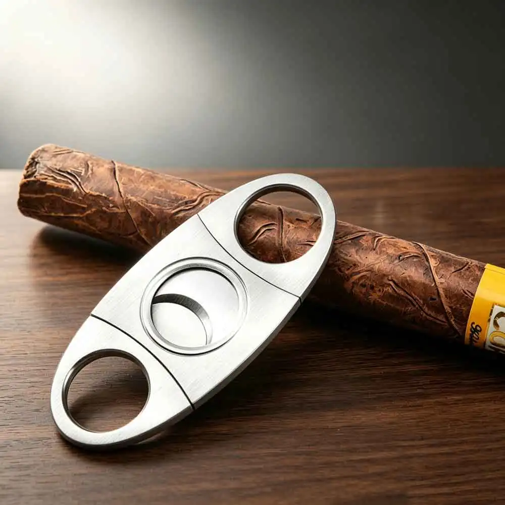 vvocci Guillotine Style with Punch Cigar Stainless Steel for Premium Cutter Cigar Accessories