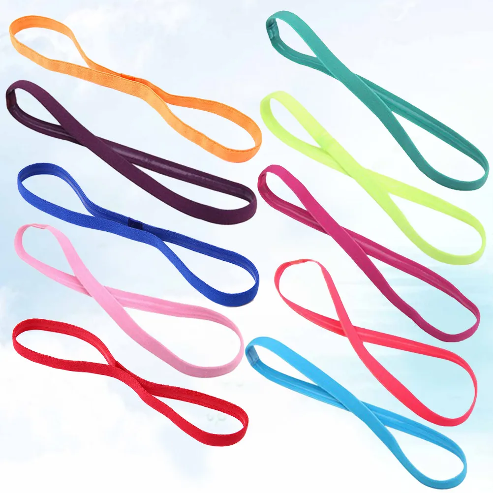 

10Pcs Anti-Slip Hairband Elastic Sports Headwraps Assorted Candy Colors Fitness Hair Hoop Hair Accessories for Daily Wear Yoga
