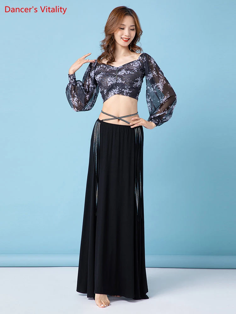 Belly Dance Practice เสื้อผ้าฤดูหนาว2021ใหม่ Oriental Dance เสื้อผ้า Modal คุณภาพสูงระดับไฮเอนด์ยาวชุดกระโปรงหญิง