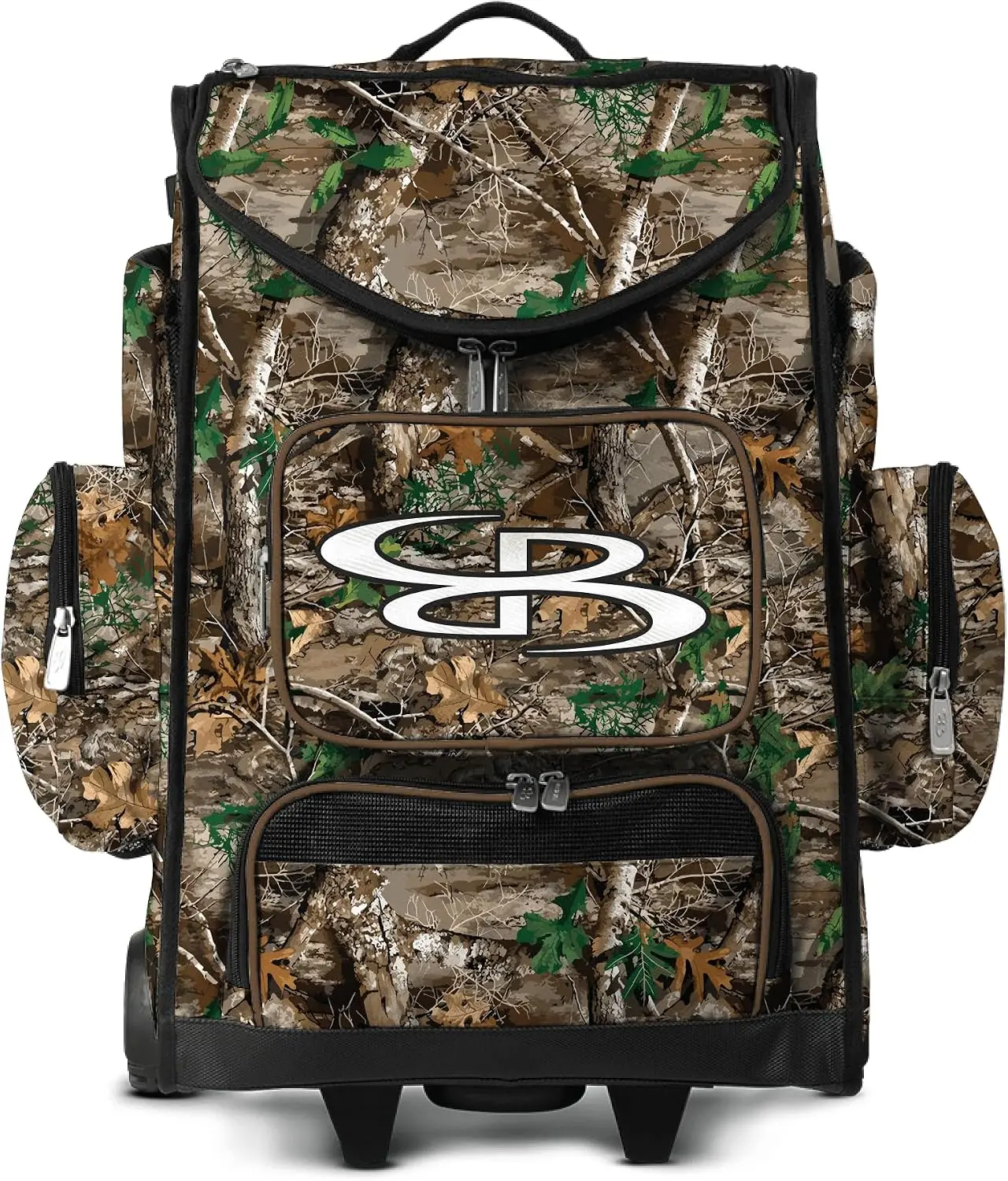 Wheeled Backpack Hybrid Rolling Bat Bag Dark Green Olive Brown