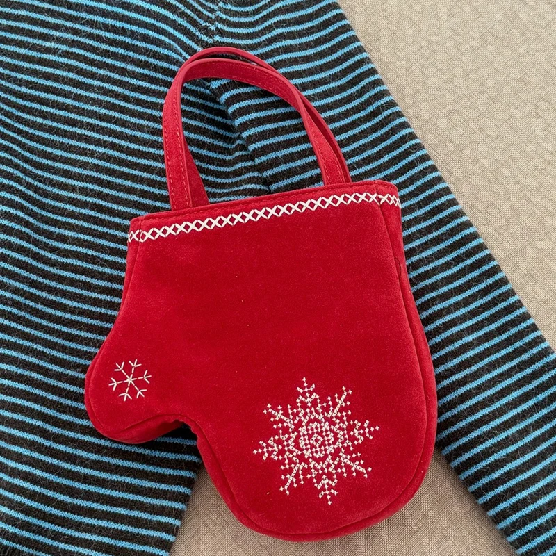 

Christmas Bags For Women Luxury Designer Handbag Purses 2026 New In Faux Suede Embroidered Snowflake Pattern Top Handle Shoulder