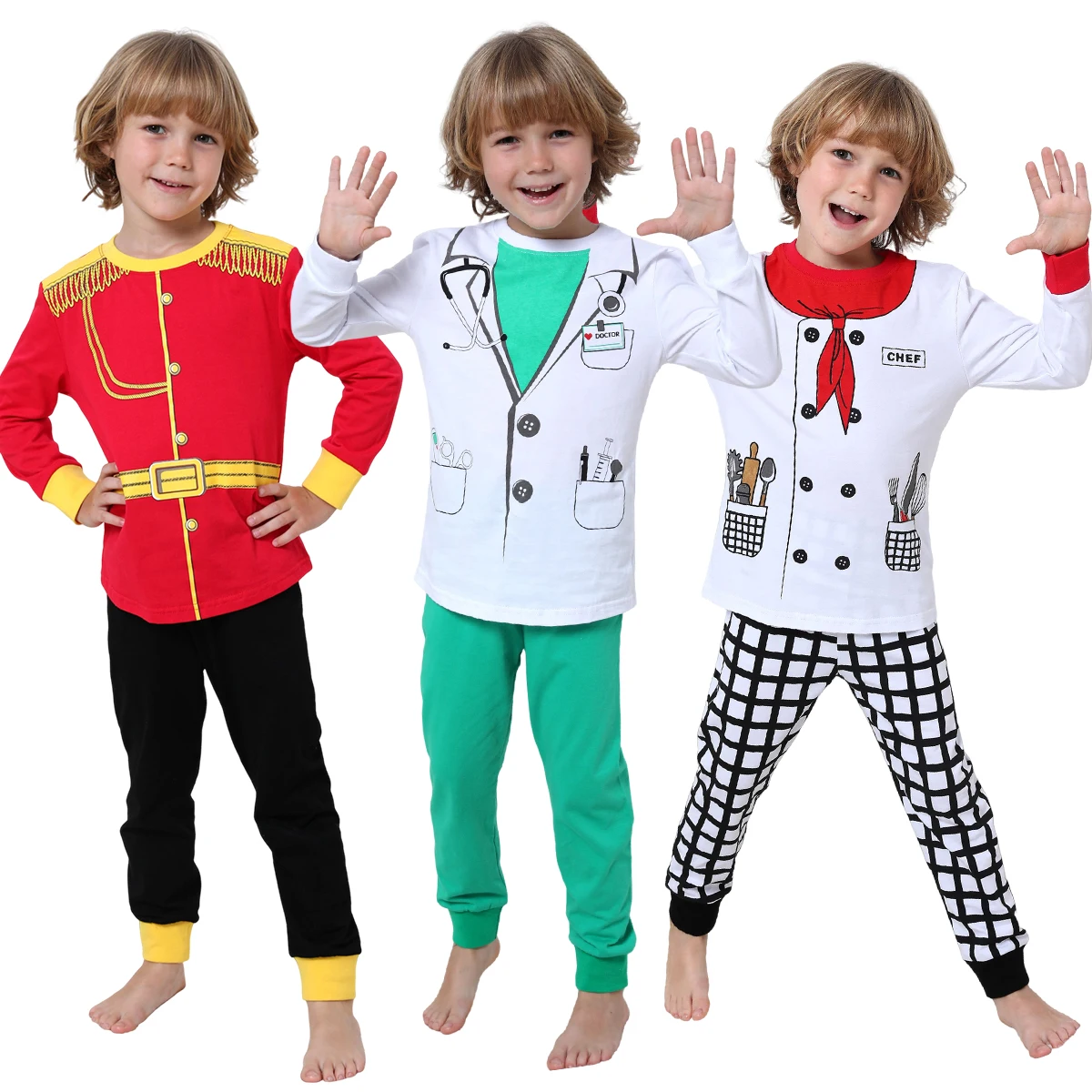 Toddler Pajamas Boys Pyjamas Set Infant Doctor Cosplay Costume Halloween Sleepwear Kids Carnival New Year Gift Clothing Pjs