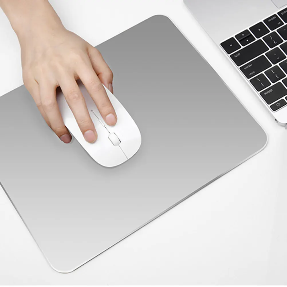 1Pcs Professional Metal Mouse Pad High Grade Aluminum Alloy Non Slip Bottom Scratch Proof Spill Resistant for Desk Workstation view 4