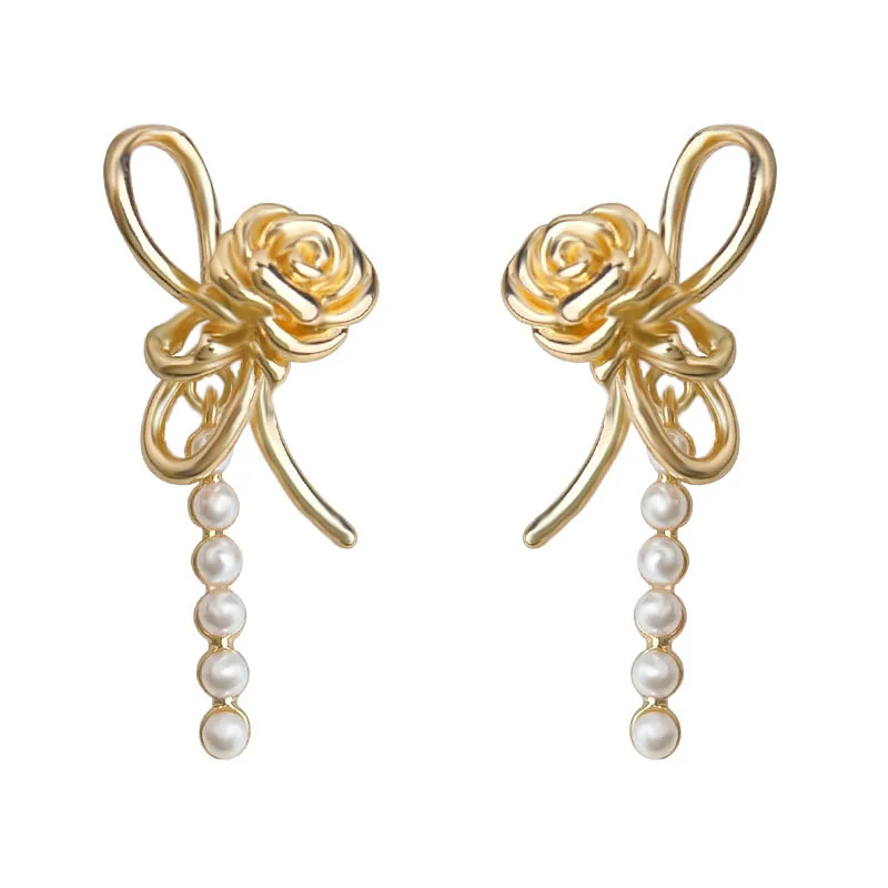 

Simple, Fashionable, Exquisite Rose Shaped Women's Tassel Earrings with Personalized Temperament and Versatile Accessories