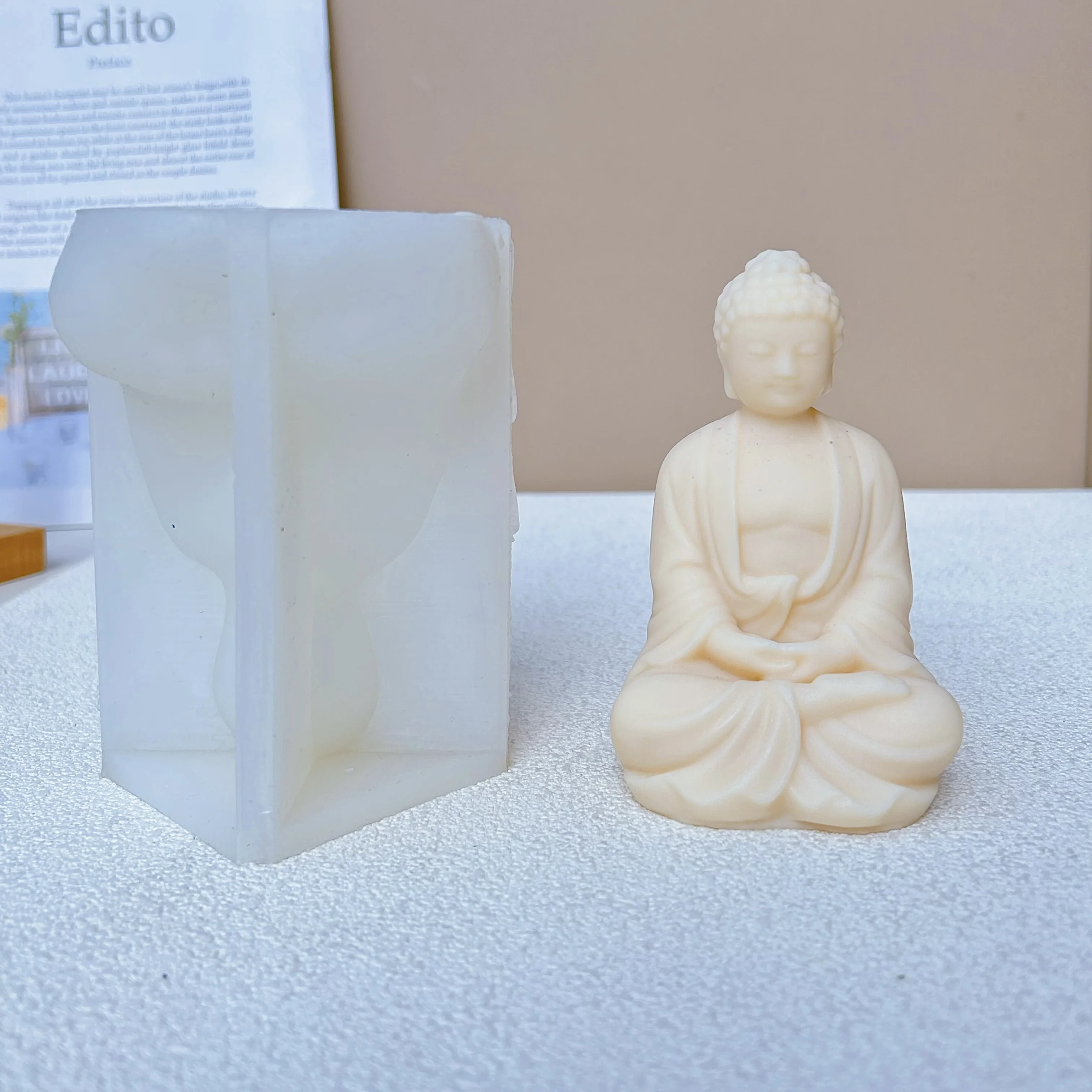 2023 New Buddha Statue Candle Silicone Mold 3D Buddha Statue Gypsum Cement Resin Silicone Mold DIY Buddhist Decoration Crafts