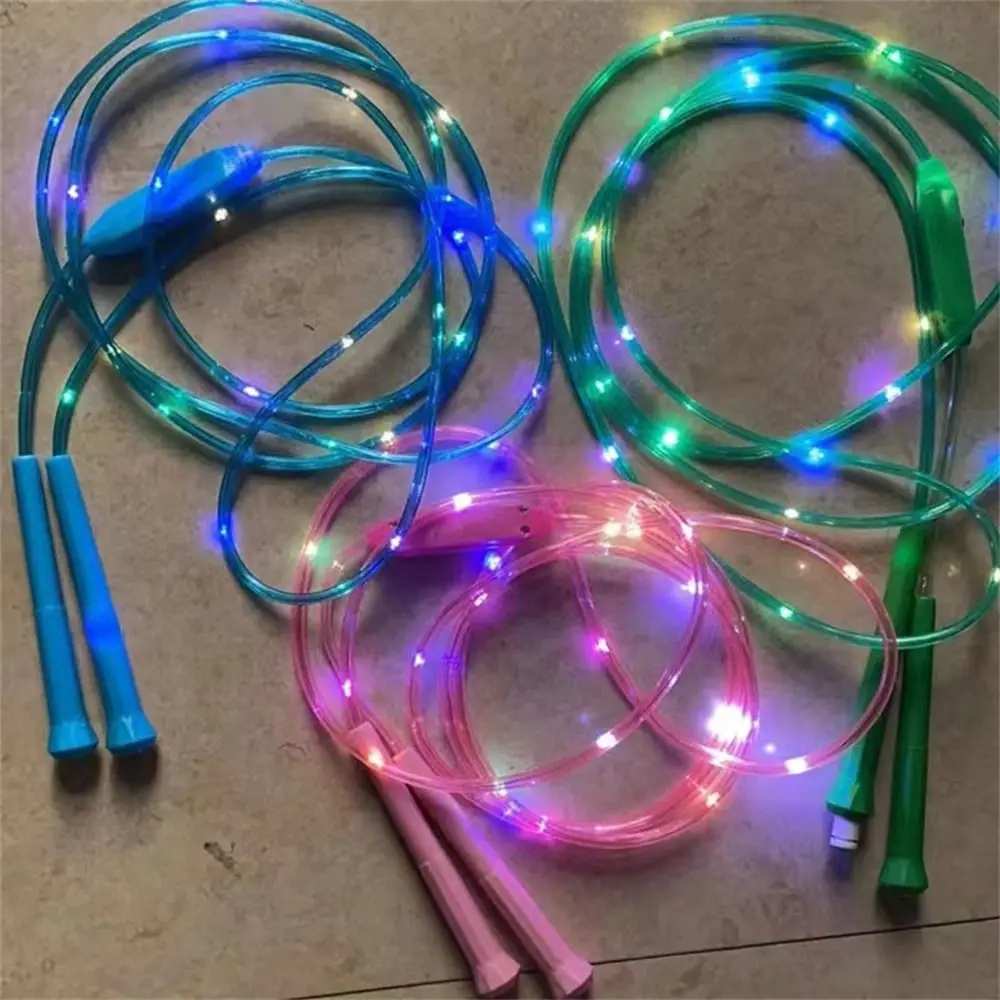 New Fun Fitness Jump Ropes LED Light Up Skipping Kids Luminous Home School Children Exercise Rope Adults Children