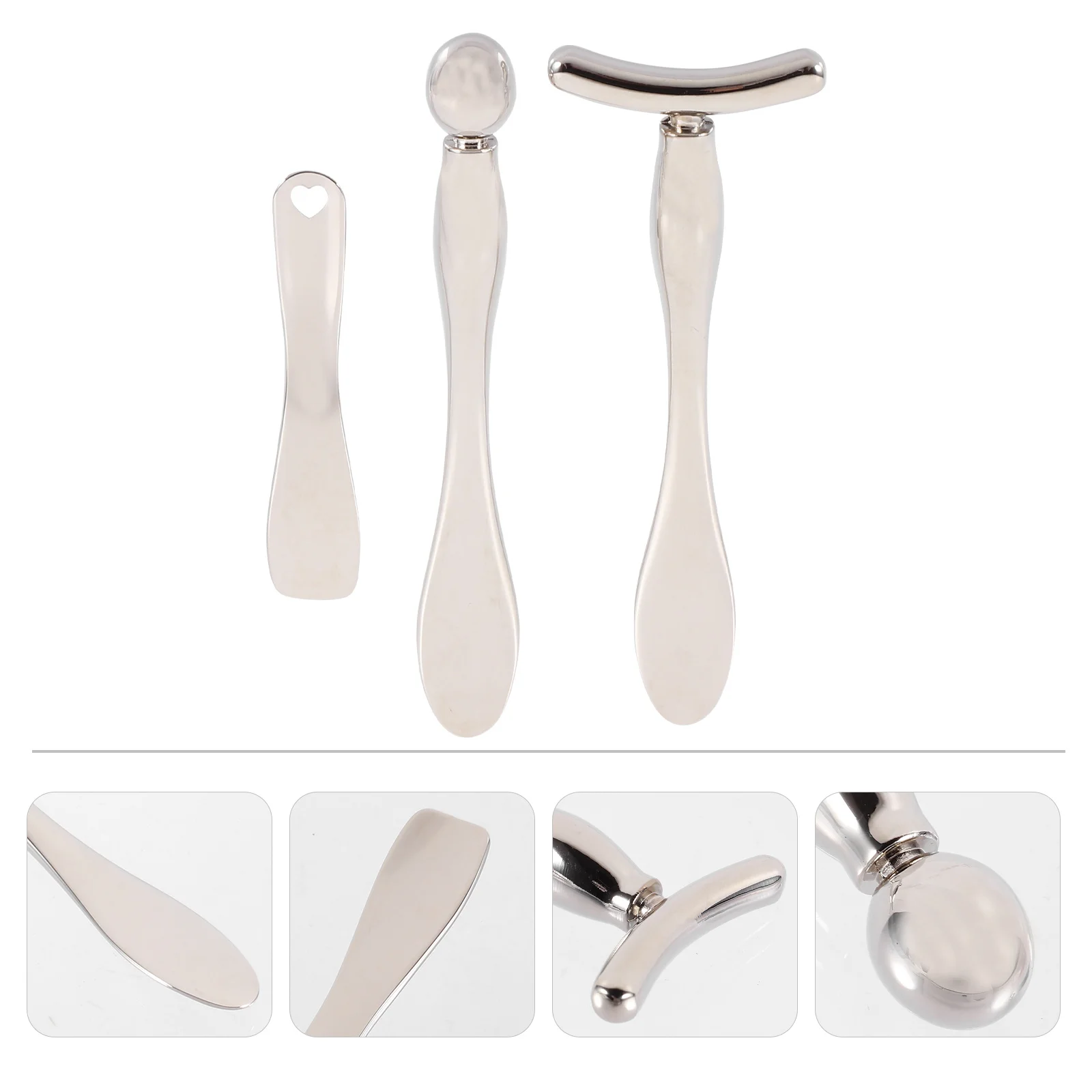 

3Pcs Eye Cream Stick High-Quality Smooth Polished Metal Massage Tool for Eye Fatigue Relief and Facial Circulation Compact