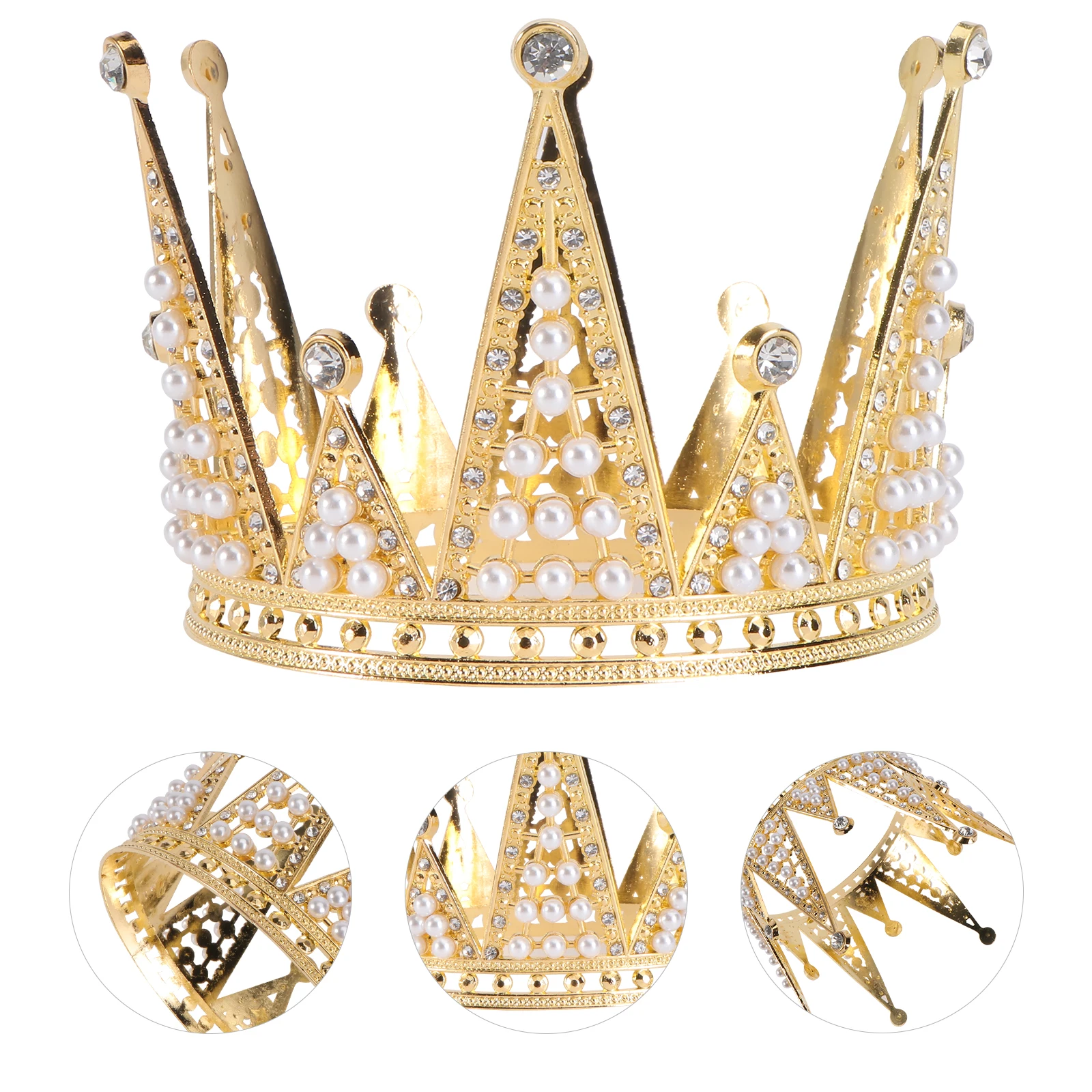 

Жемчужная Корона Украшение Для Волос Женские Свадебные Аксессуары Свадебная Тиара Декор Головной Убор Невесты Прочный Металл Яркие Стразы Специальные