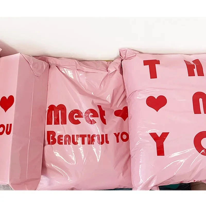 INPLUSTOP 20Pcs/lots Pink Courier Bags Thicken THANK YOU Plastic  Shipping Bags Self Seal Envelopes Post Clothing Mailing Pouch