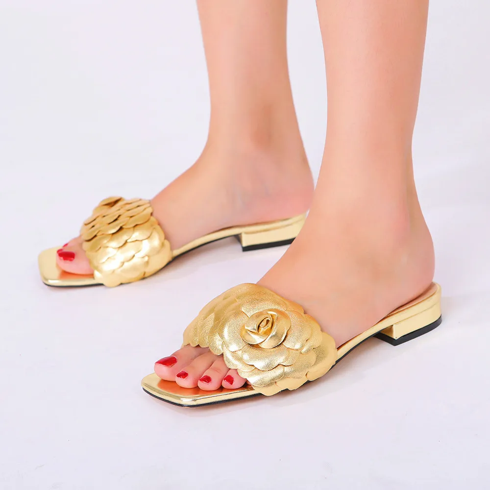 

Summer women sandals Italian design flower decoration cute suitable for wedding party lovers Christmas dinner