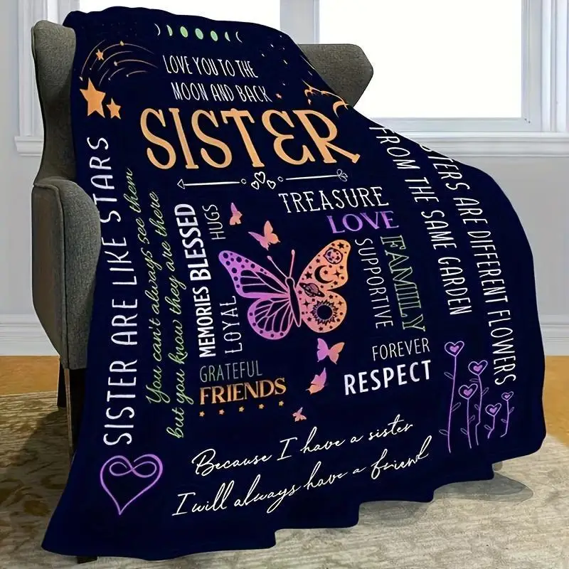 

Cozy Sisterly Love Flannel Throw Blanket - Soft Warm & Versatile for All Seasons - Perfect for Couch Bed Office Camping & Travel