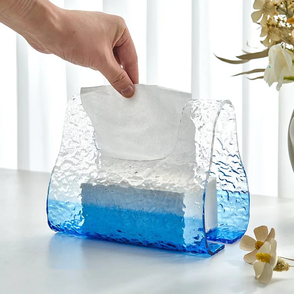 Modern Acrylic Tissue Boxes Home Decor Office Table Ornaments Napkin Holder Practical Desktop Accessories for Interior