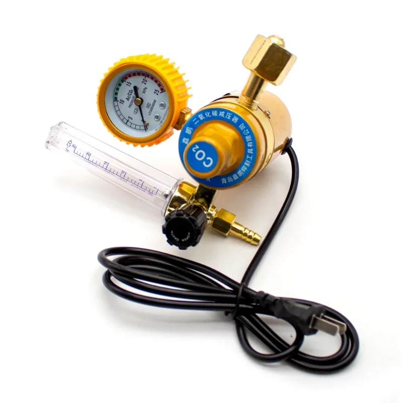 36/110/220V CO2 Pressure Regulator Carbon Dioxide Pressure Reducer Heated Pressure Gauge Meter Flowmeter For MIG/TIG Welding