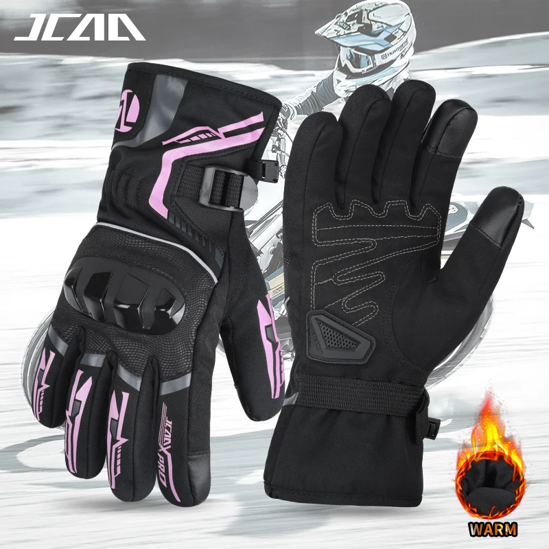 

JCAA Professional Winter Warm Motorcycle Gloves, Waterproof Thermal Riding Gloves with Anti-Slip Abrasion Resistance