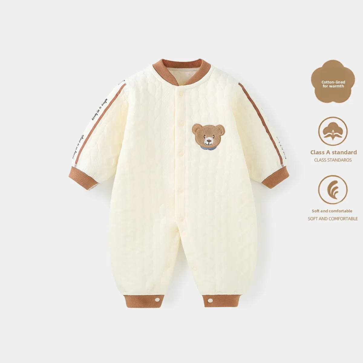 

Теплая хлопковая подкладка Baby Rer, осенне-зимняя детская одежда, термоувеличение, хлопковый костюм Harries, китайский бренд Qiuqi