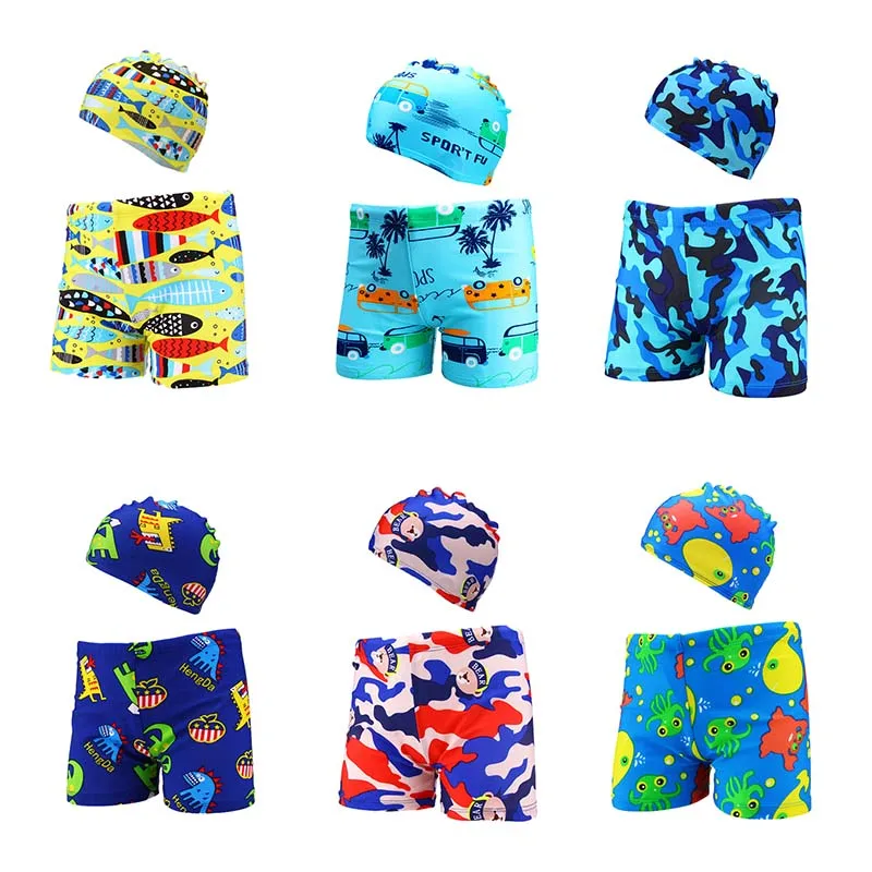 Cartoon Swimming Trunks for Boys Swim Hat Trunks Swimsuit Quick Drying Children's Swimwear Kids Beach Shorts Boy Bathing Suits