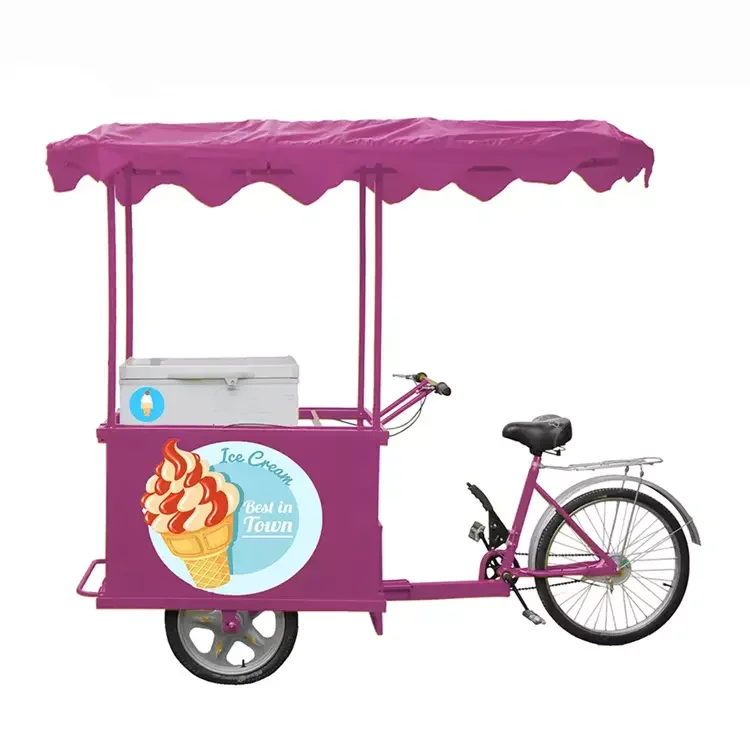 158L  Solar Powered Mobile Freezer for Tricycle Commercial Outdoor Ice Cream Drinks Vending Cart