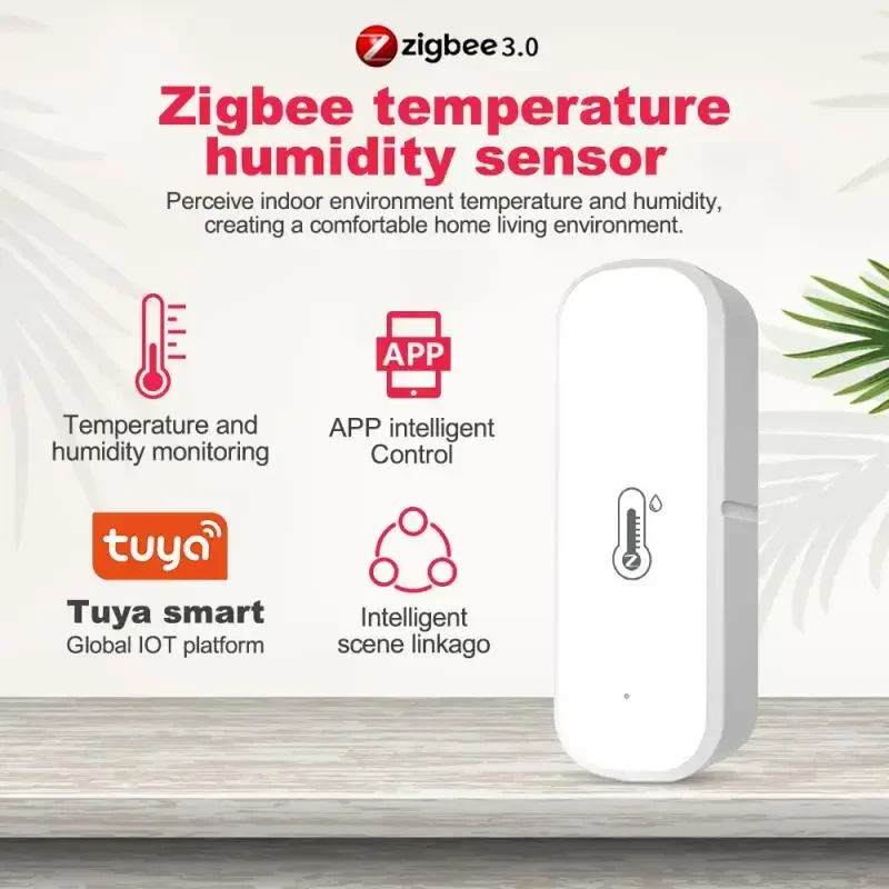 5/3/1pcs Tuya zigbee Smart Temperature And Humidity Sensor Battery Powered Smart Home Security Work With Alexa Home