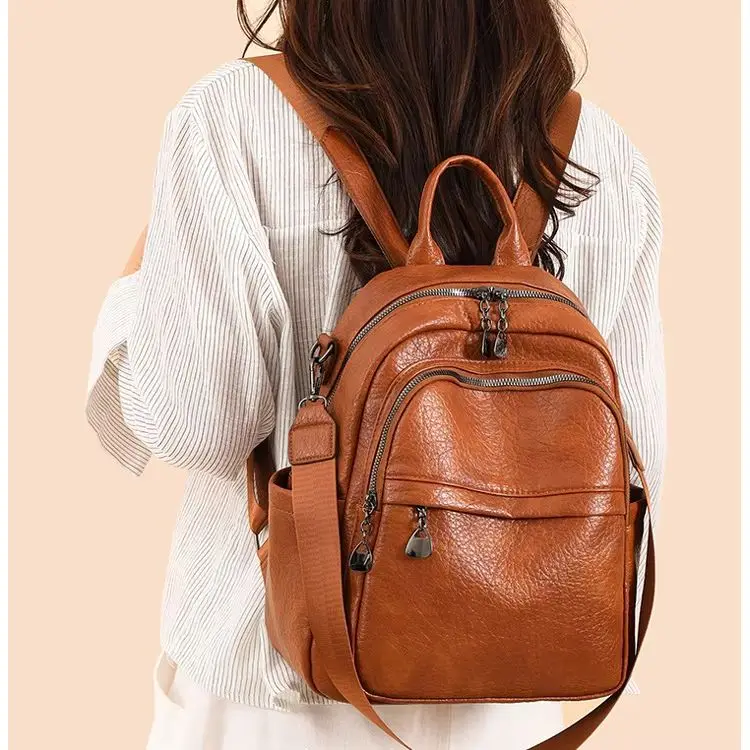 Leather Backpack Women Shoulder Bag Travel Backpacks for School Teenagers Girls Shoulder Bags Women Mochila Feminina Daypack