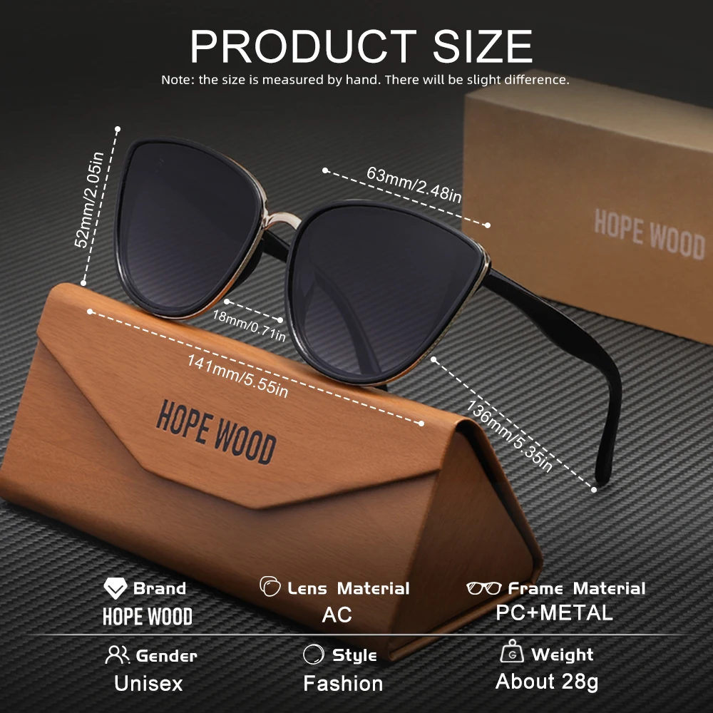 نظارات شمسية عصرية عتيقة من HOPEWOOD مضادة للأشعة فوق البنفسجية 400 للنساء نظارات سفر للقيادة لقضاء عطلة للسيدات