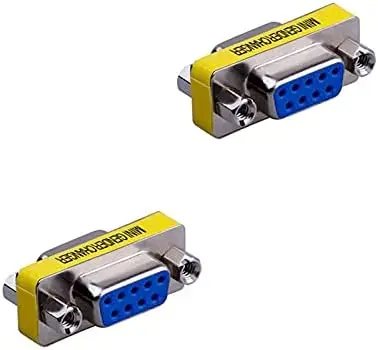 2 Pack DB9 9Pin Male to Male Mini Gender Changer Adapter RS232 Serial plug Com Connector