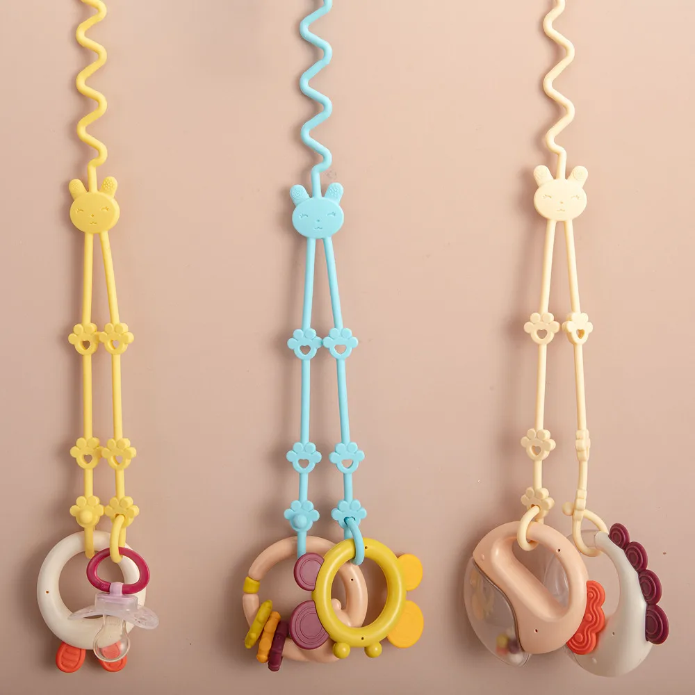 Adjustable Silicone Teething Chain for Babies - Pacifier Clips, Dummy Clip, Nipple Holder, and Stroller Accessory