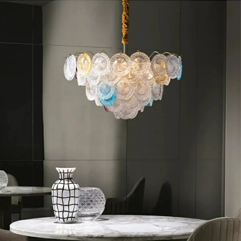 

Nordic Colored Crystal LED Pendant Light for Living Dining Room Food Table Bedroom Chandelier Home Decor Lighting Fixtures