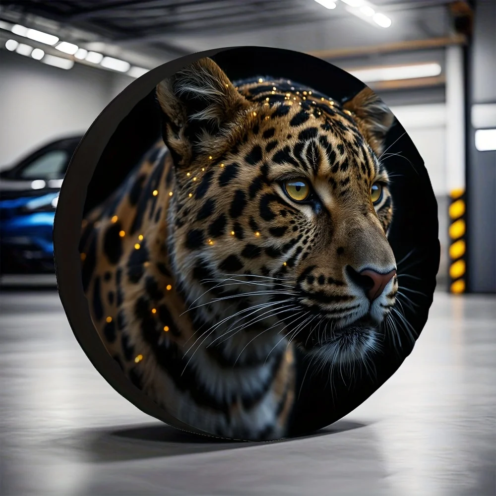 

Золотой леопардовый чехол для запасного колеса из полиэстера