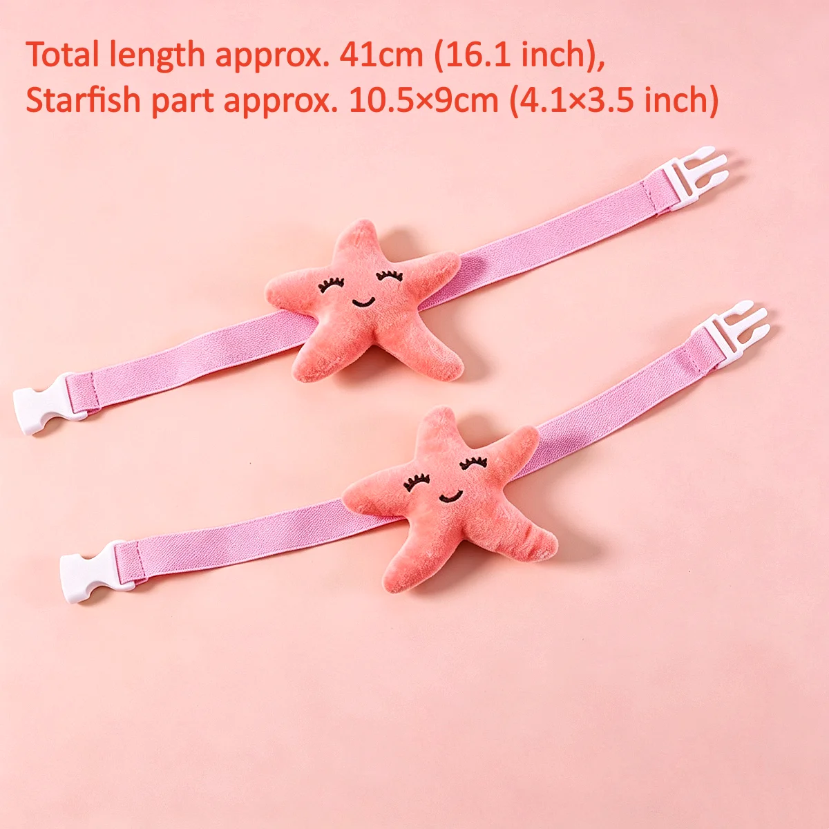 2Pcs Starfish Curtain Tiebacks, Cute Cartoon Style, Plush Magnetic Buckle, Decor for Kids Bedroom Window