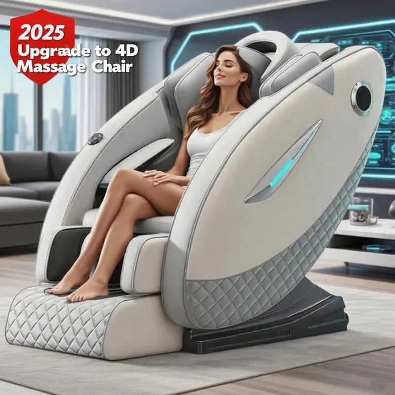 2026 4D Full Body Relaxation Massage Chair 2025 Zero Gravity SL-Track Shiatsu Recliner with Bluetooth Speaker AI Control