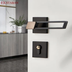 Zinc Alloy Door Handles Pair Lock Thickened Panel Handle Door Hardware Living Room Door Locker Household Hardware Bedroom Pulls