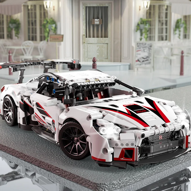 1:14 Building Blocks Compatible Concept White Sports Car Super Racing Building Blocks Brick Model Christmas Toys Gifts 1209pcs