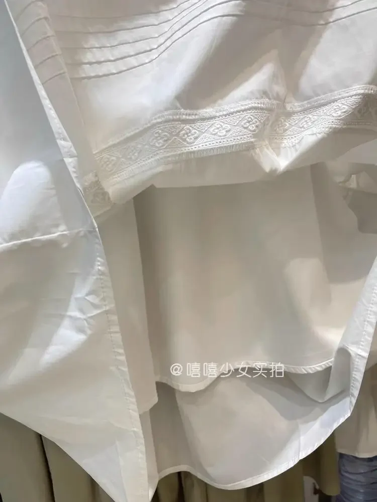 الأبيض الحب الأول تنورة دانتيل منتصف طول عالية الخصر ألف خط تنورة مظلة رقيق تنورة JJ349