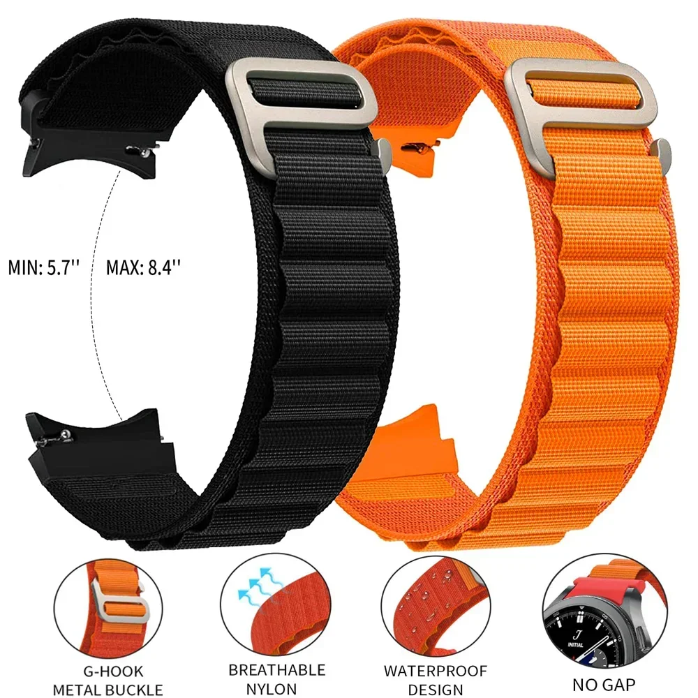 

Alpine Loop For Samsung Galaxy Watch 6/5 Pro/4 44mm 40mm 45mm band Nylon sport G-hook bracelet Watch 6-4 Classic 42mm 46mm Strap