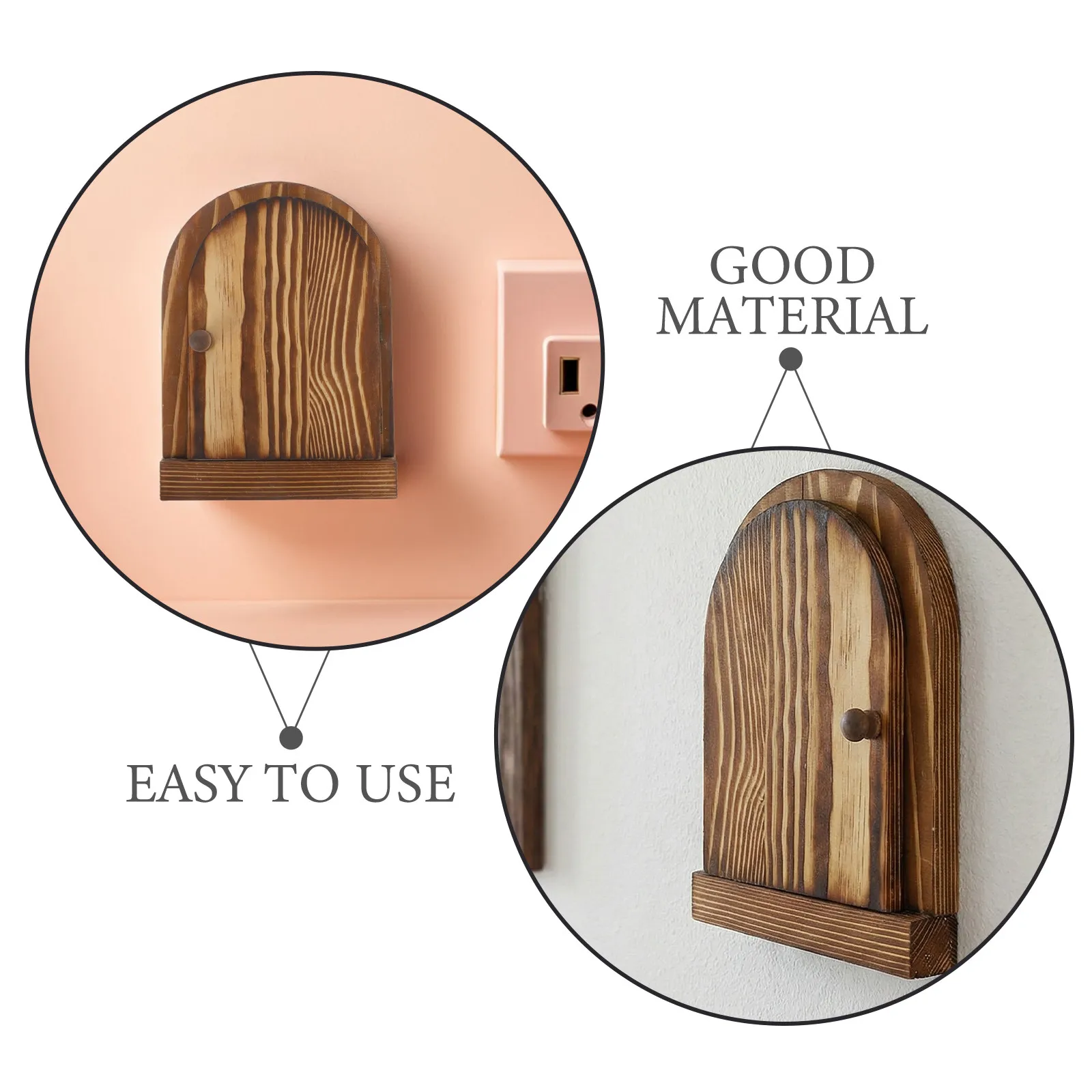 2 Pcs Door Shape Wall Plate Protector Switch Cute Fairy Outlet Guards Decor