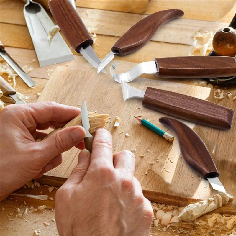 BAAR-Holzschnitzwerkzeug-Set für Anfänger, 12-in-1-Schnitzwerkzeugset aus Holz zum Selbermachen, Skulpturen und Wachsschnitzen