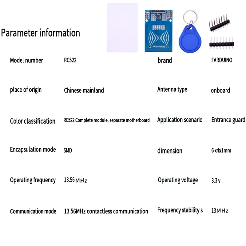 1-10pcs/Lot  MFRC-522 RC522 RFID RF IC Module S50 SPI Writer Reader Sensor Card Module Kits 3.3V DC 13.56Mhz