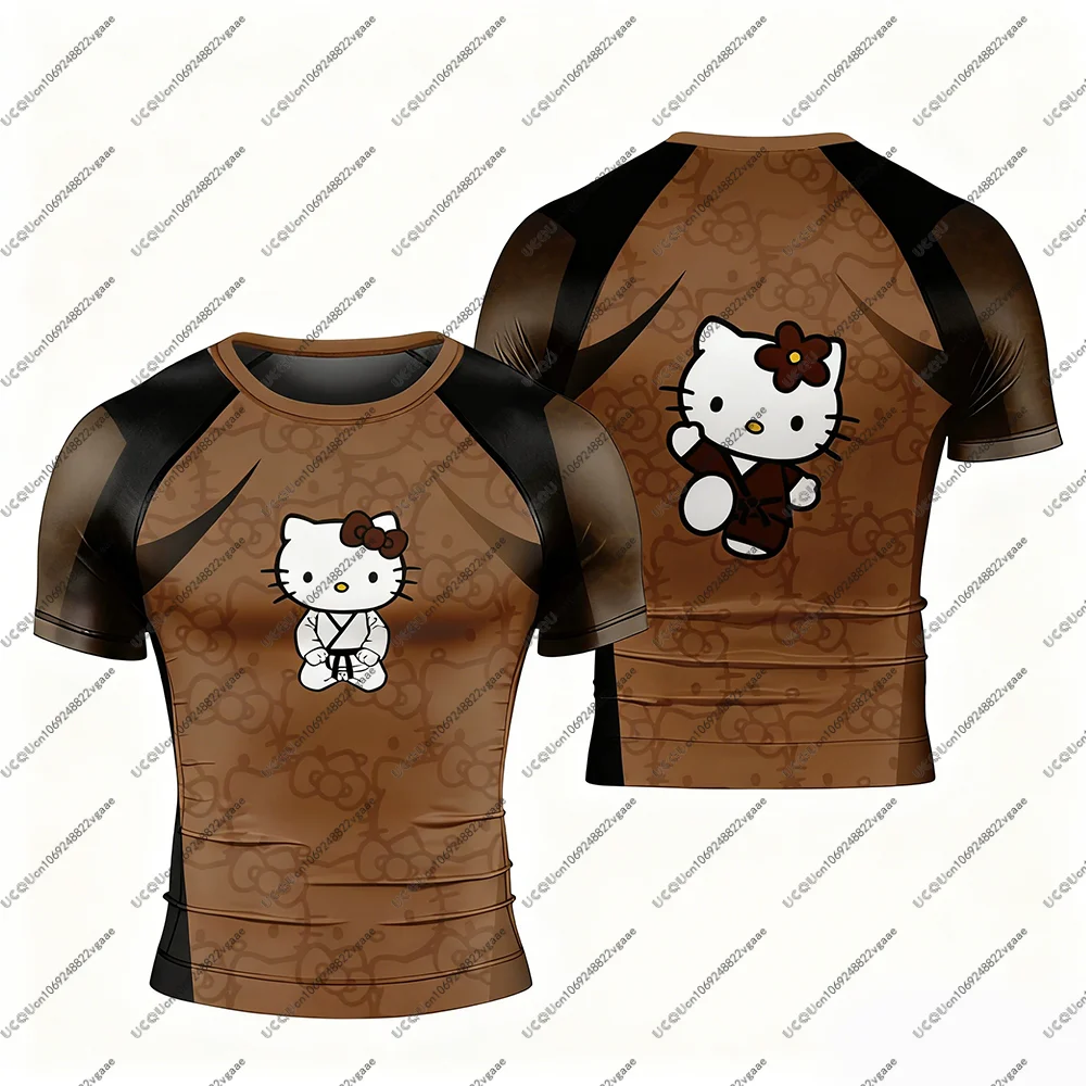 الرجال أطفال الأطفال البرازيلي جيو جيتسو طفح الحرس تي شيرت تأثيري رياضة اللياقة البدنية عادية الرياضة حفلة بنات أفضل هدية مرحبا كيتي المحملة