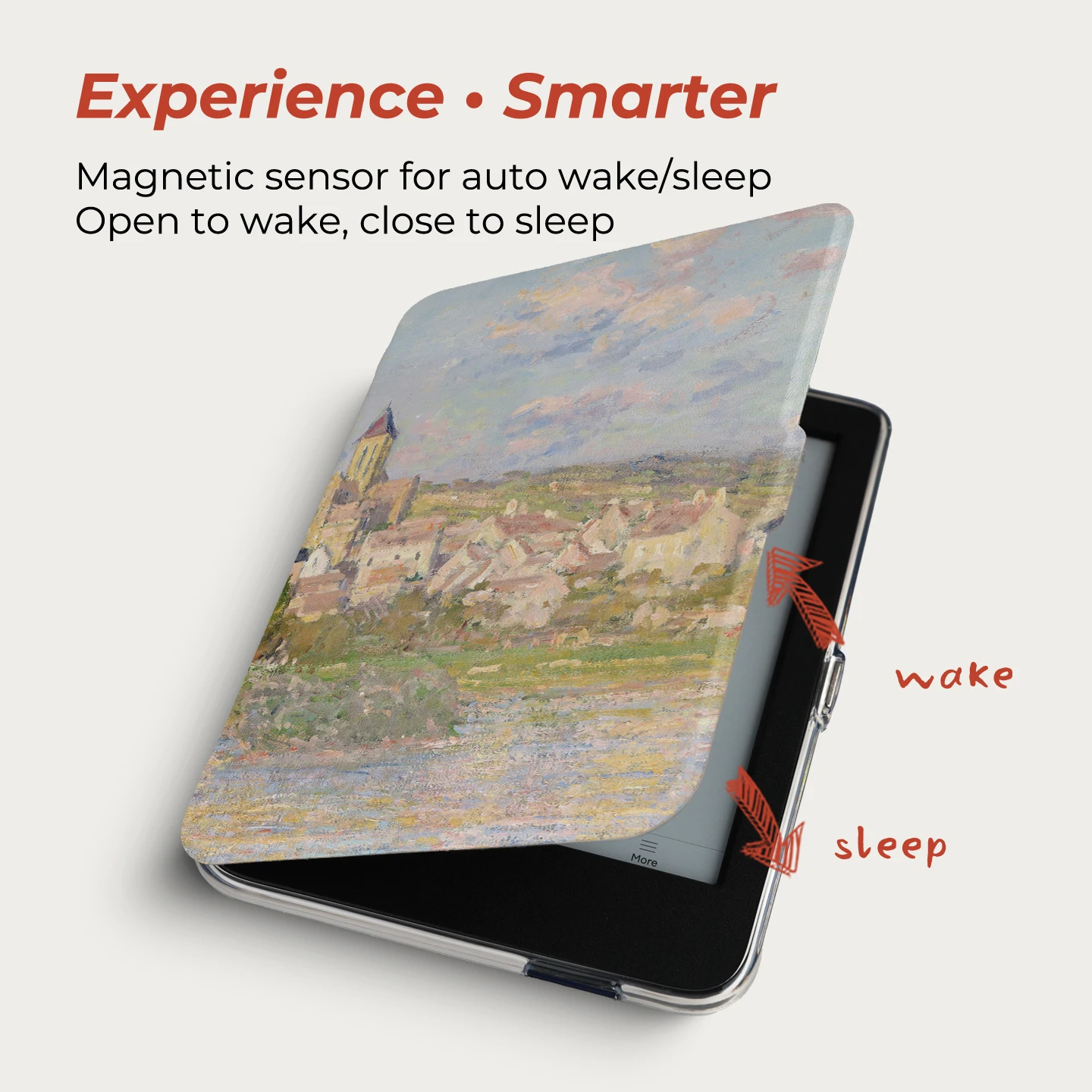 Magnetyczne etui odłączane Twosheep do Kobo Clara BW, Clara Colour, Clara 2E 6 cali z przezroczystą tylną obudową, klasyczny styl malarstwa olejnego. — zdjęcie produktu 6