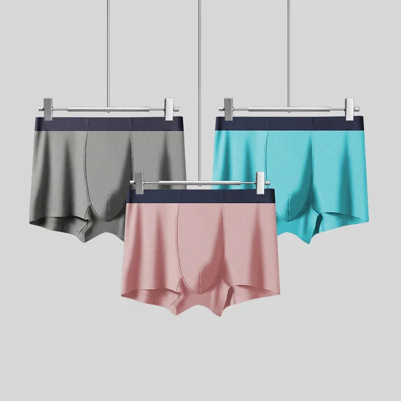 5PCSM ملابس داخلية للرجال، سراويل رباعية الحواف للرجال، دعم خراطيش مشروط بدون ندبات، شورت رياضي مسامي ومضاد للبكتيريا، كبير-