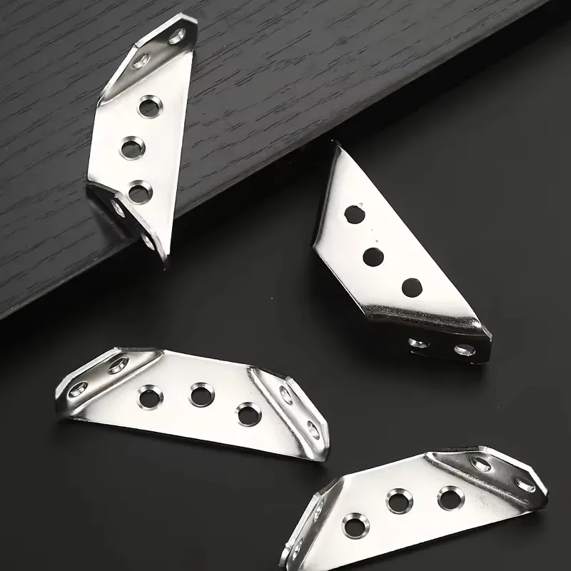 10pcs Thickened Stainless Steel Angle Code 90 Degrees Right Angle Fixed Bracket Furniture Connectors
