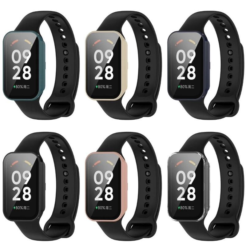 เคส PC สำหรับ Redmi Band 2 Band2อัจฉริยะ, กรอบกันชนกระจกนิรภัยป้องกันหน้าจอสำหรับ Xiaomi Smart band 8 Active