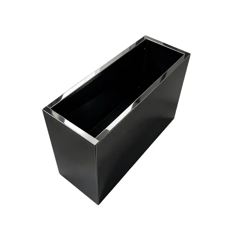 a forSolid Welded Square Metal Planter Matte Black Powder Coated Non-Detachable Steel Garden Planter Box Indoor Outdoor