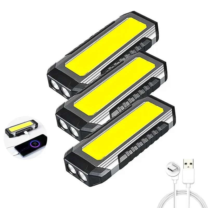 KDULIT 4000 mAh COB-Arbeitsleuchte, USB wiederaufladbar, LED-Taschenlampe, tragbare Laterne mit Magnet, 7 Beleuchtungsmodi, Camping-Notfall-Taschenlampe 10