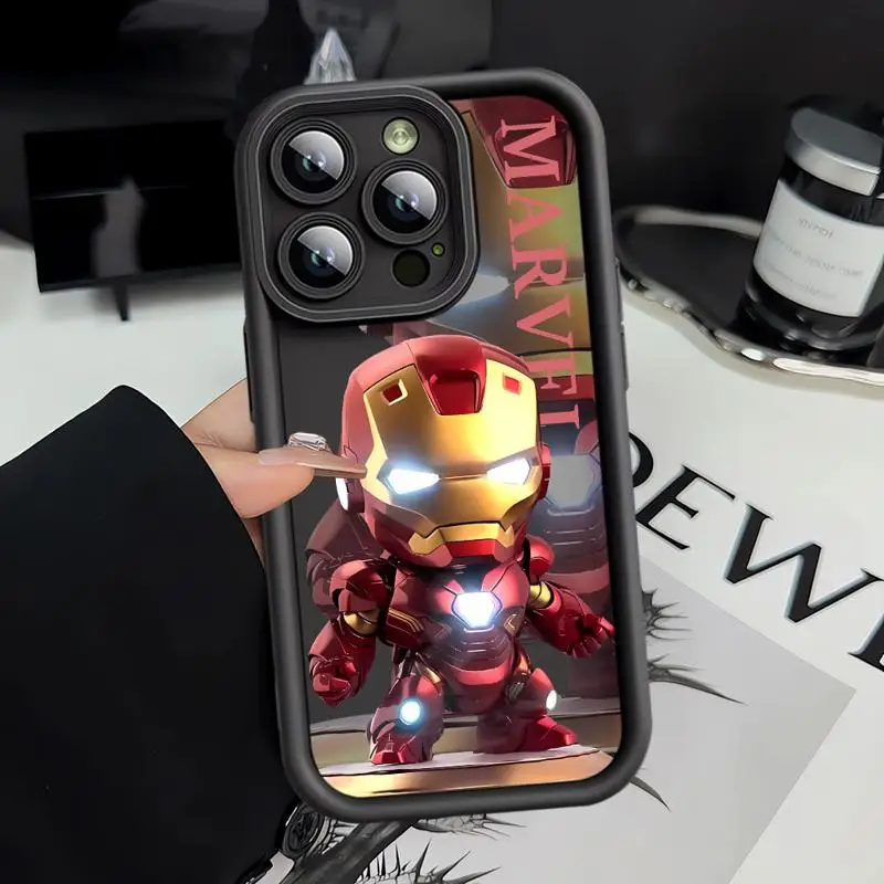 Handyhüllen für Apple iPhone 15 13 14 12 11 Pro Max XS 7 XR 14Plus 8X Angel Eye Ladder Funda Cover Marvel AI SpiderMan Iron Man