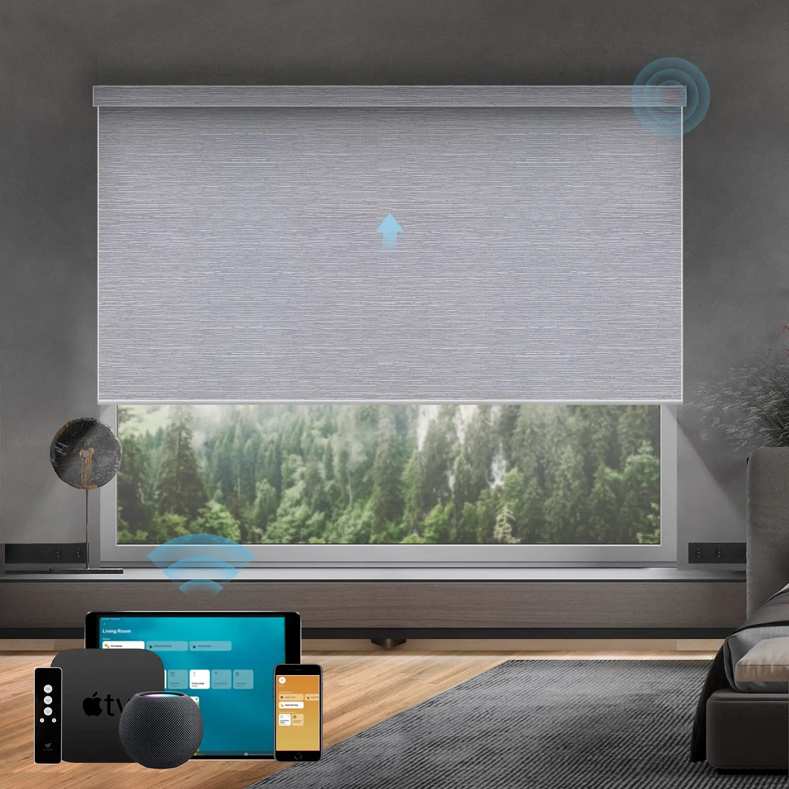 Xirui Black Out Smart Motorized Electric Roller Window Blinds