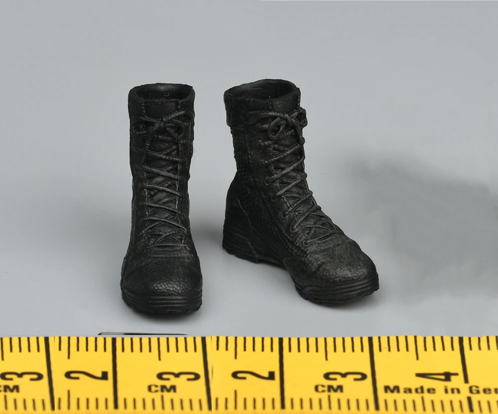 1/12 SoldierStory SSM002 Special Duty Unit Hong Kong Police Force Assault Team Black Solid Boots Shoe Body For Fans DIY Collect