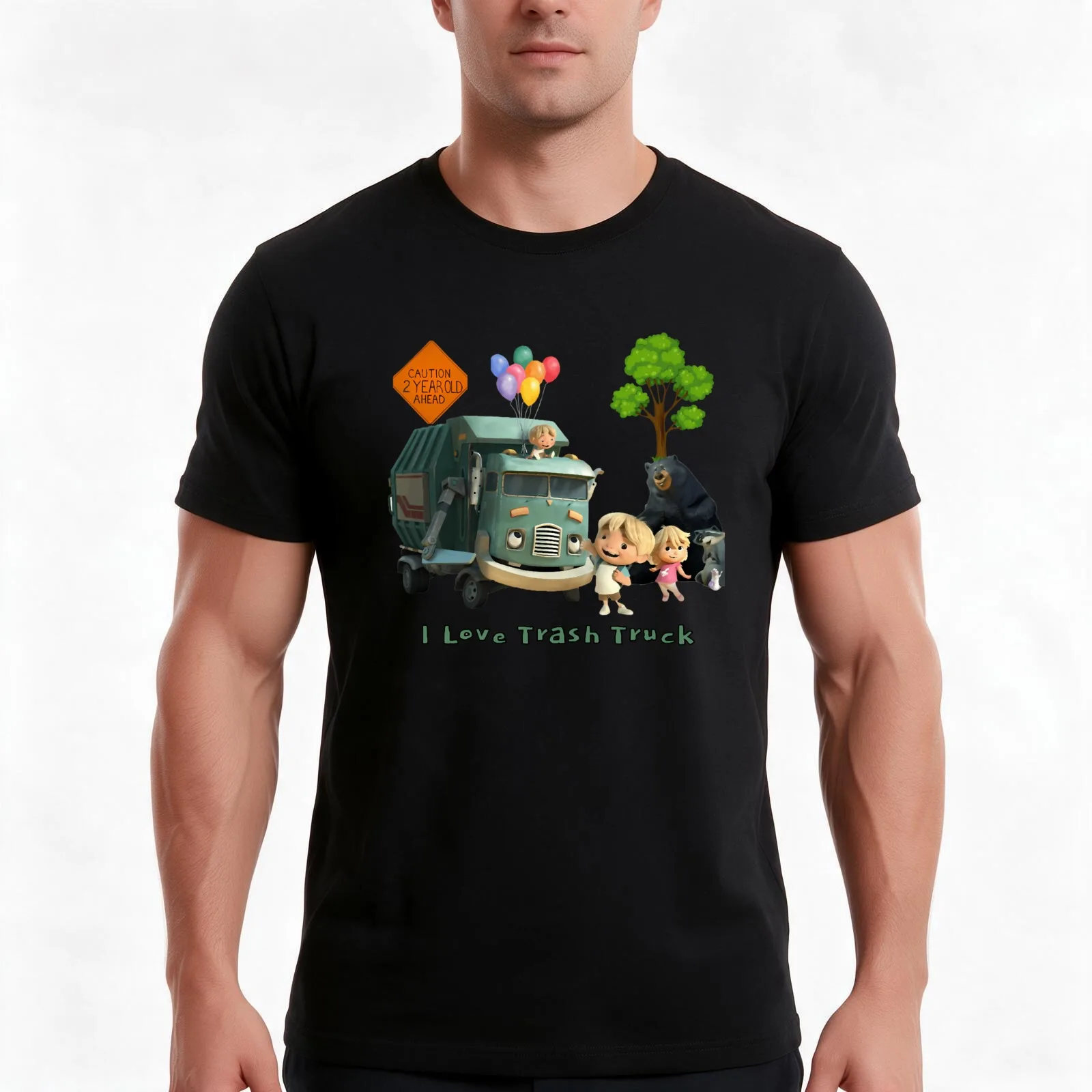Funny Trash Truck gift for fans T-Shirt, Summer Casual Cotton Tee, Oversized Streetwear Tops, Vintage Graphic Print, 100% Cotton
